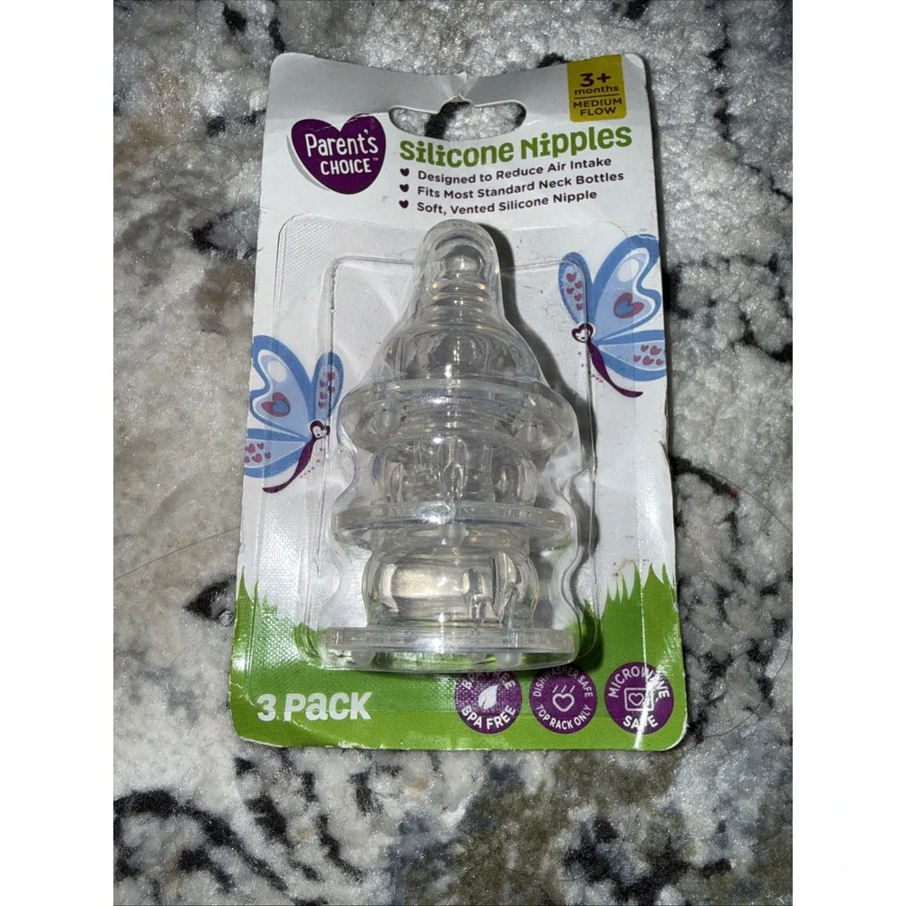 Parents Choice Silicone Nipples 3+ Months Medium Flow 3 PACK